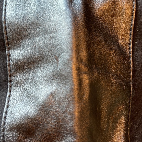 Cache Black Stretch Pants with Faux Leather side Trim Size 10 - Picture 7 of 7